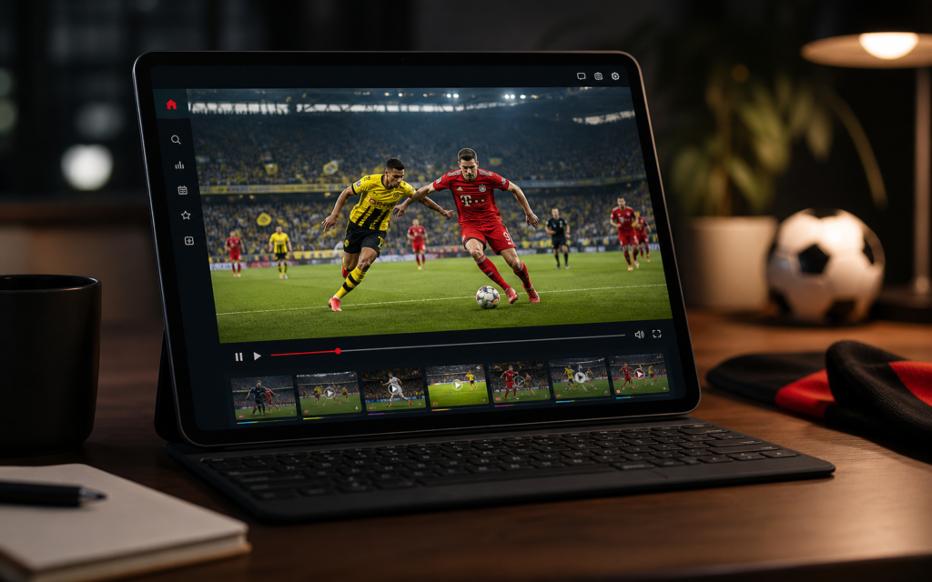 Người hâm mộ theo dõi Bundesliga trực tuyến trên Vebo TV, phản ánh xu hướng xem bóng đá hiện đại qua các nền tảng online 